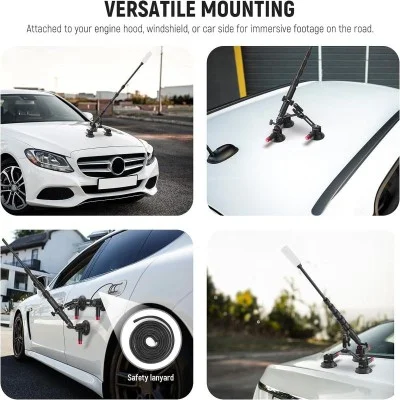 Neewer car mount for camera 3 in 1  suction cups mount kit with extention rod _ black